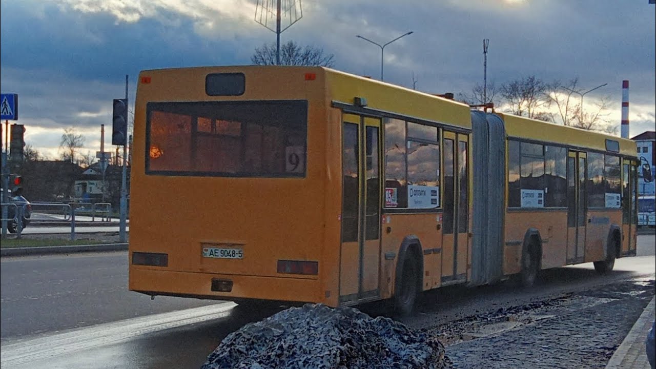 Борисов.Поездка на автобусе МАЗ 105 065 по маршруту 9 (АЕ 9048-5)