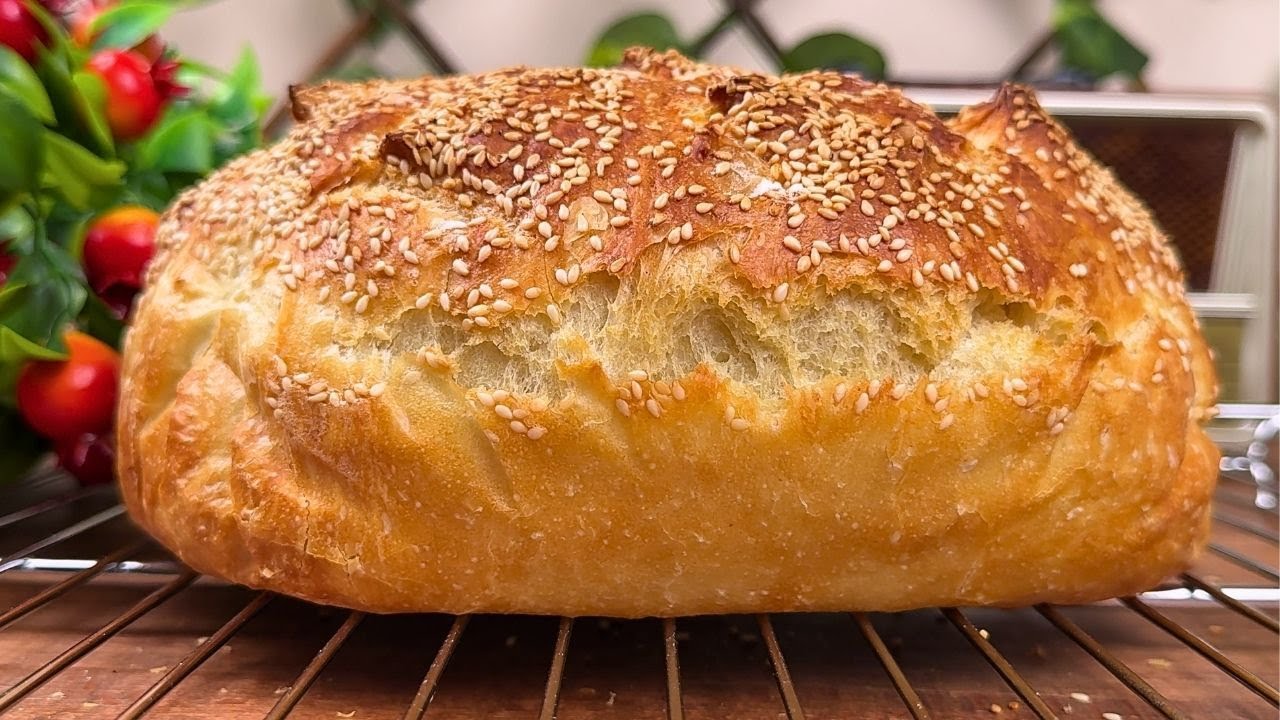 Больше никогда не буду покупать хлебДомашний хлеб без замеса из 4 ингредиентов!