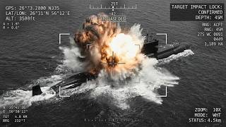THE U.S. Force Destroys Iran's Largest Submarine with Anti-Submarine Missile
