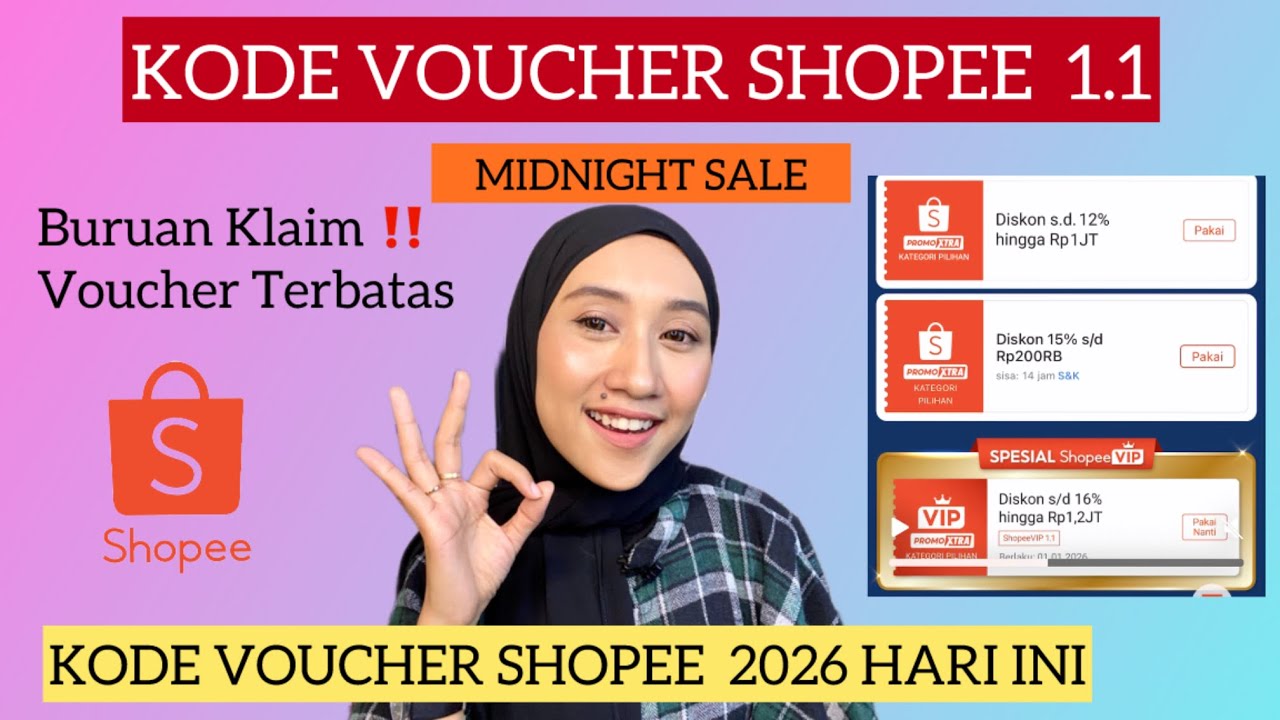 Kode Sales KODE VOUCHER SHOPEE PROMO PUNCAK 1.1 MIDNIGHT SALE 2026 || KODE VOUCHER ...