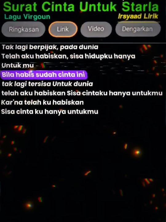 Surat cinta untuk starla - Virgoun 🎵🎶 Lyrics #shorts #liriklagu #lyrics #viralshorts