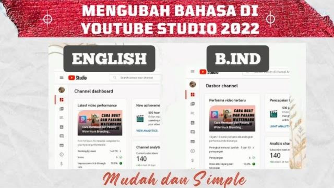 Cara Mengubah Bahasa di Youtube Studio 2022 | How to Change Language on ...