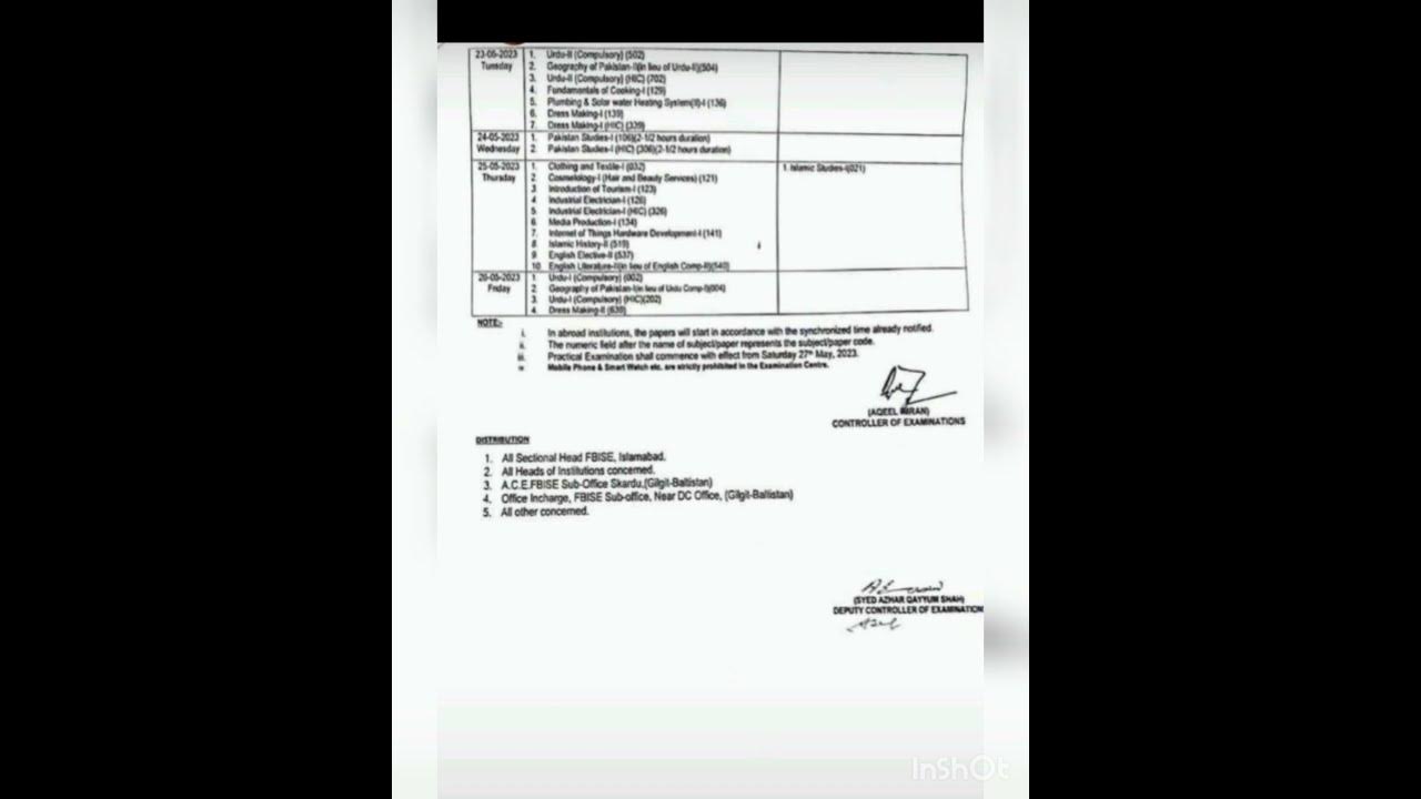 revised date sheet ssc fedral board YouTube