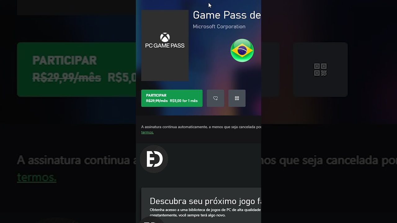 XBOX/PC GAMEPASS ULTIMATE 1 MÊS 5 REAIS VOLTOU!!!! 