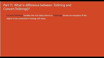 Difference between ToString  and  Convert.Tostring in C# (C# interview questions)