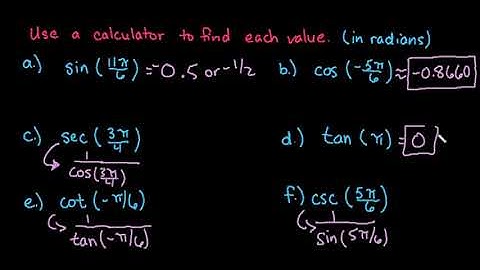 Evaluate Trig Functions in Radians TI 84