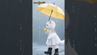 Tiny Kitty Tries to Stay Dry ☔ | Must-See Rainwalk #cat #shorts #shortsfeed