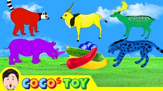 Colors for children to learn, red, blue, yellow, green, purple, animals animationㅣCoCosToy