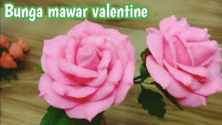 membuat bunga mawar pink untuk hari valentine || ide kado untuk hari kasih sayang