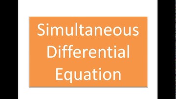 Simultaneous Differential Equation