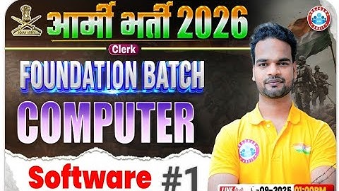 Army Clerk Computer Class 2026, Computer By Shivam Sir || Software #1 #army #armyfoundationbatch 