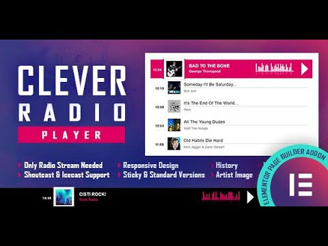 Clever - HTML5 Radio Player With History - Elementor Widget - Installation