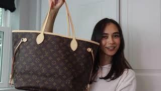 LOUIS VUITTON NEVERFULL MM REVIEW  Watch how I style with custom looks! 