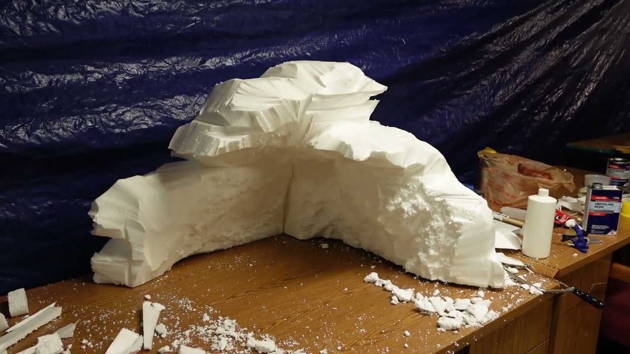 Building a Nativity Scene 5 -  Building a Cave from Styrofoam