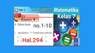 Uji kompetensi 4 no.1-10 hal.294, matematika kelas 7 bab 4 persamaan garis lurus @GUcilchaNEL1964