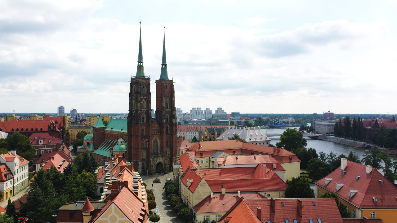Cathedral Island, Wrocław - 4K Drone Video