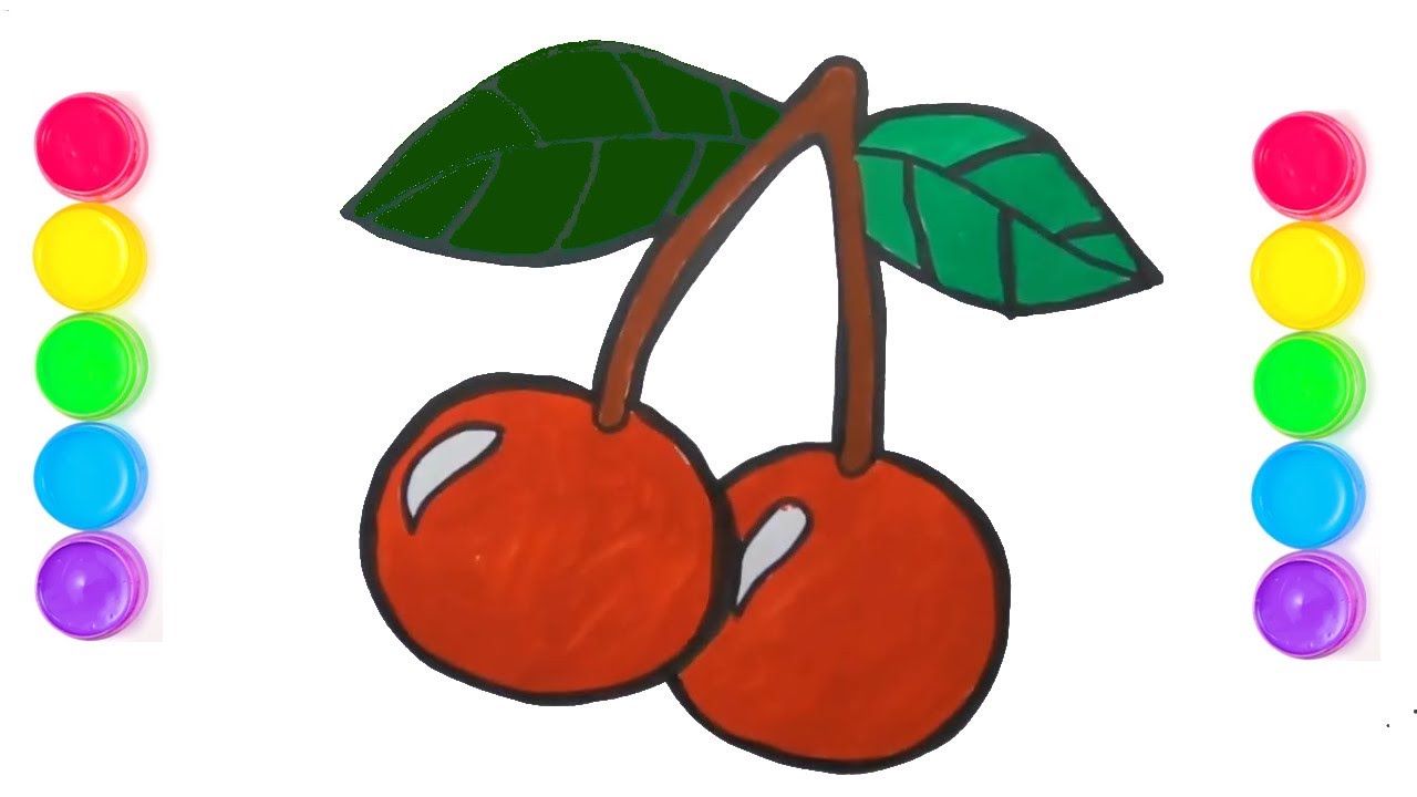 Vẽ Trái Cherry - Bé Tập Vẽ Trái Cherry | How To Draw Cherry - Cherry  Drawing - Fruits Drawing | Hình Tô Màu Cho Bé | Hướng Dẫn Vẽ Tranh Đẹp Nhất  - Việt Nam Brand