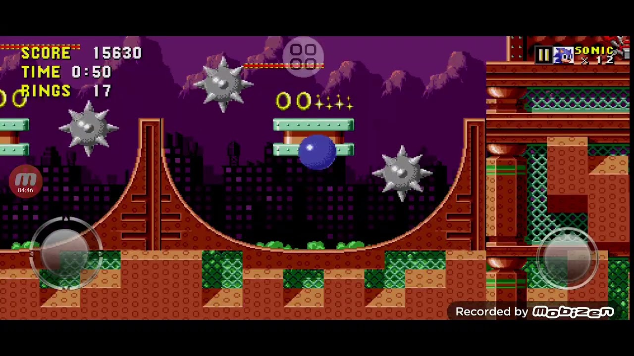 Sonic the hedgehog (1991) mobile Gameplay : Spring Yard Zone 