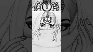 Beautiful Traditional girl drawing | Girl Drawing | easy drawing | Pencil Sketch Shorts