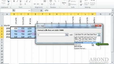 Using Excel 2010 - Apply a Conditional Format to a Range
