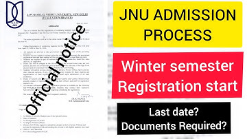 jnu admission process 2022||winter semester registration||
