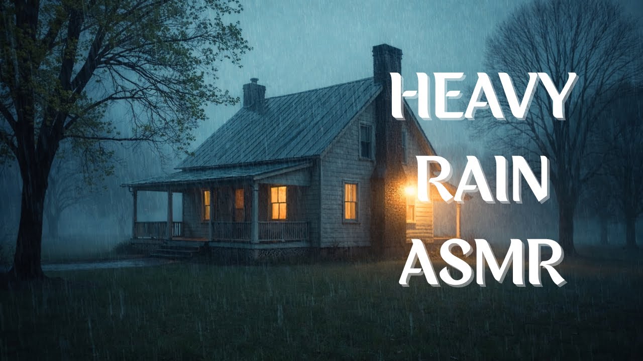NO ADS Realistic Heavy Rain at a Cozy Forest Cabin 🌧️ | Night Rain ...