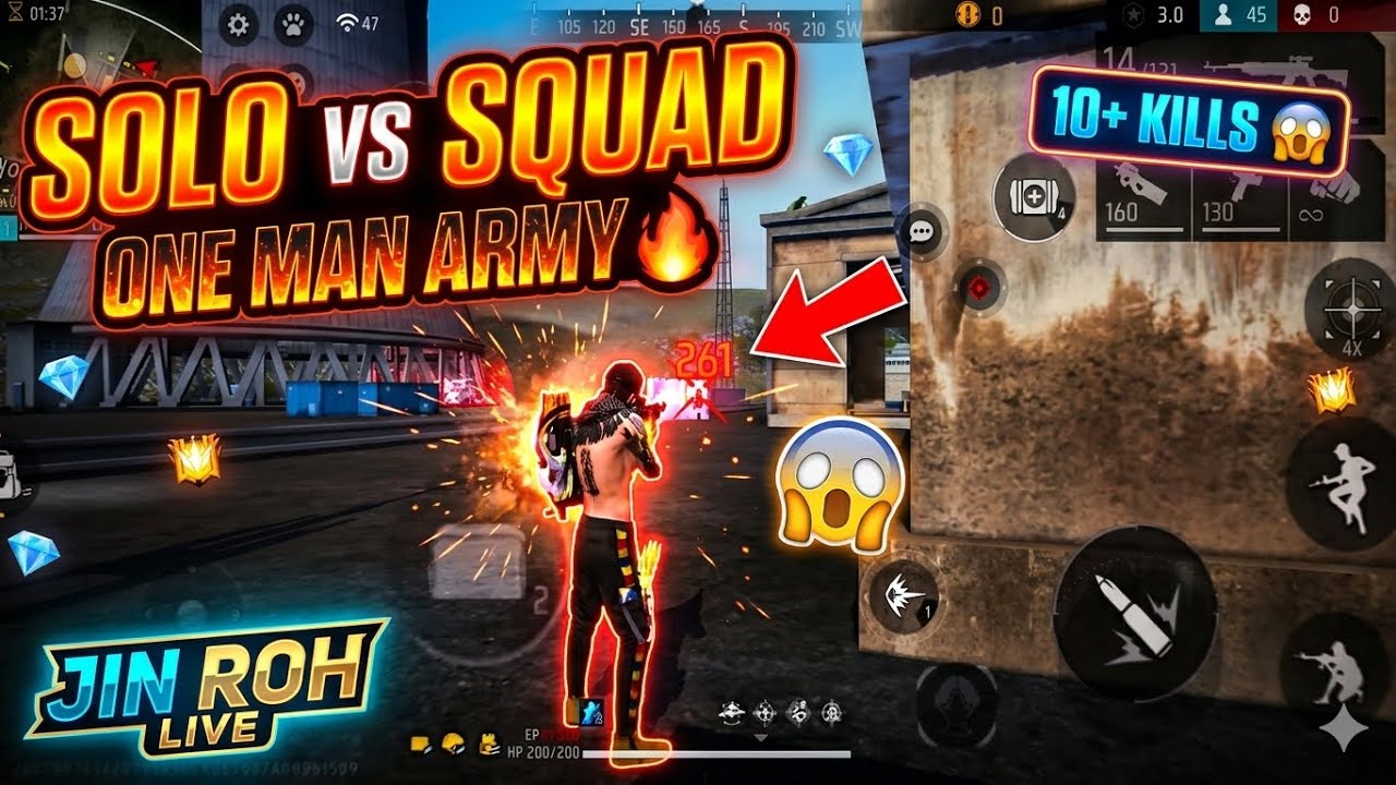 1 vs 4 Impossible Clutch 😱 Free Fire Gameplay 🔥 - YouTube
