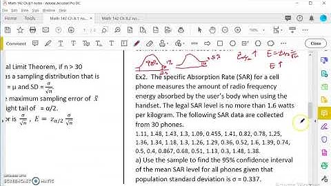 OpenStax Statistics Ch 8.1 Confidence Interval Mean one sample # 2