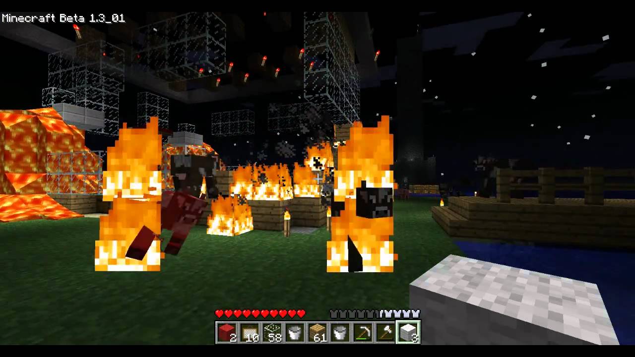 Minecraft: Big House Fire! Lava+Wood=Bad - YouTube