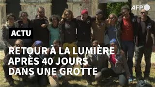 Ariège: sortie des 15 volontaires ayant passé 40 jours dans une grotte | AFP