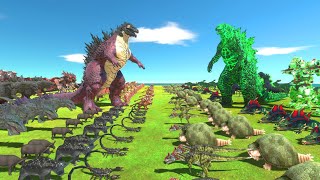 Black Head Godzilla VS Green Team - Animal Revolt Battle Simulator