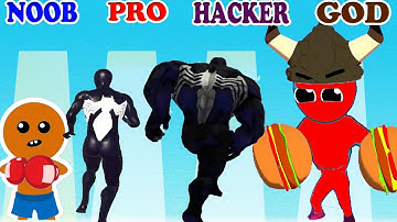 NOOB vs PRO vs HACKER vs GOD in Mutation Rush vs Level Up Runner Gameplay - PikaName