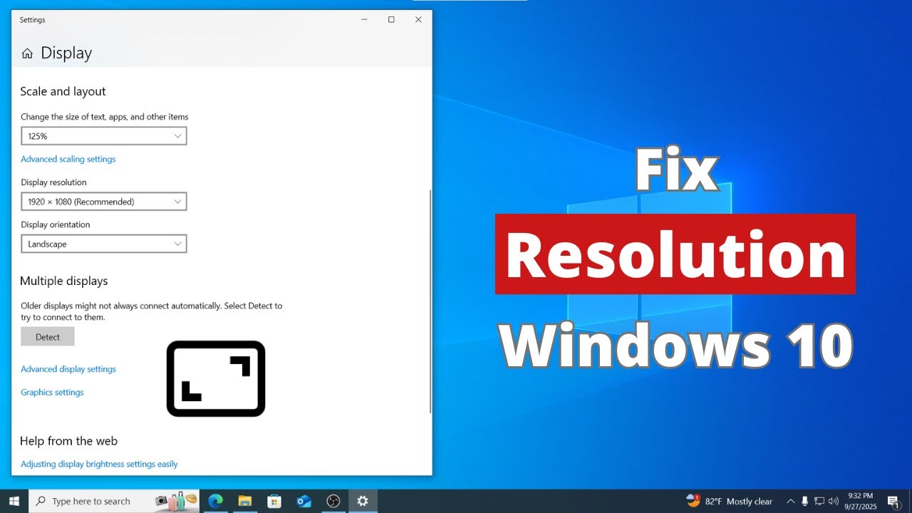 Fix Screen Resolution Problem in Windows 10 - YouTube