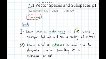 4.1 Vector Spaces--Overview (Video 1)