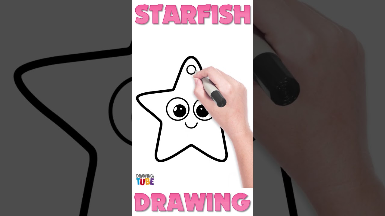 How To Draw A Cute Starfish⭐️🎨✏️🖍️Easy Drawing for Kids, Toddlers 