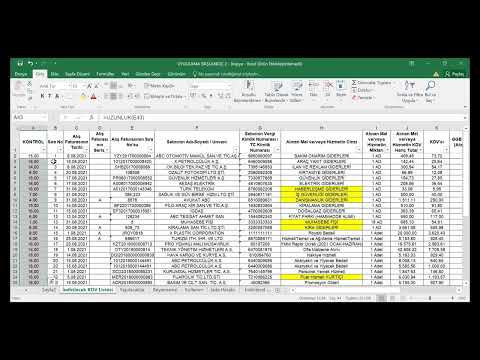 KDV İade-Yüklenilen-Bünyeye Giren KDV Hesaplama Uygulamalı Excel