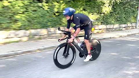 Ruben Zepuntke is on fire during the bike part of ...