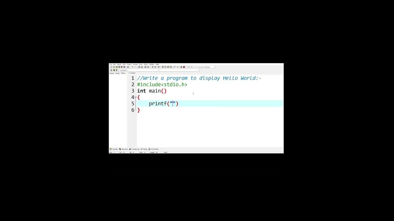 Program to display hello world in c programming language youtube