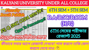কল্যাণী বিশ্ববিদ্যালয়ের ষষ্ঠ সেমিস্টারের ফলাফল পরীক্ষা ২০২৫ || ৫ম সেমিস্টারের পর্যালোচনা ফলাফল ২০২৫ || FS, SNC,Q কী?