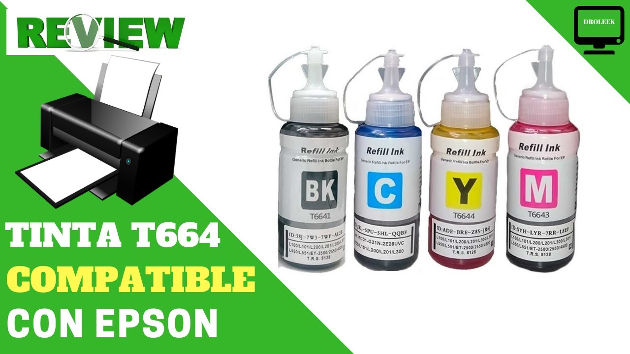 Tinta americana T664 Premium X 4 Colores compatible con EPSON - Droleek  review - YouTube