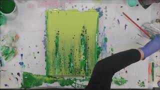 1 Green Leaves Acrylic Swipe With Multi Colors With Sandra Letsbegin 031519