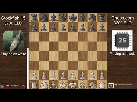 Stockfish 14 vs Chess.com [Maximum (3200) Level 25] 