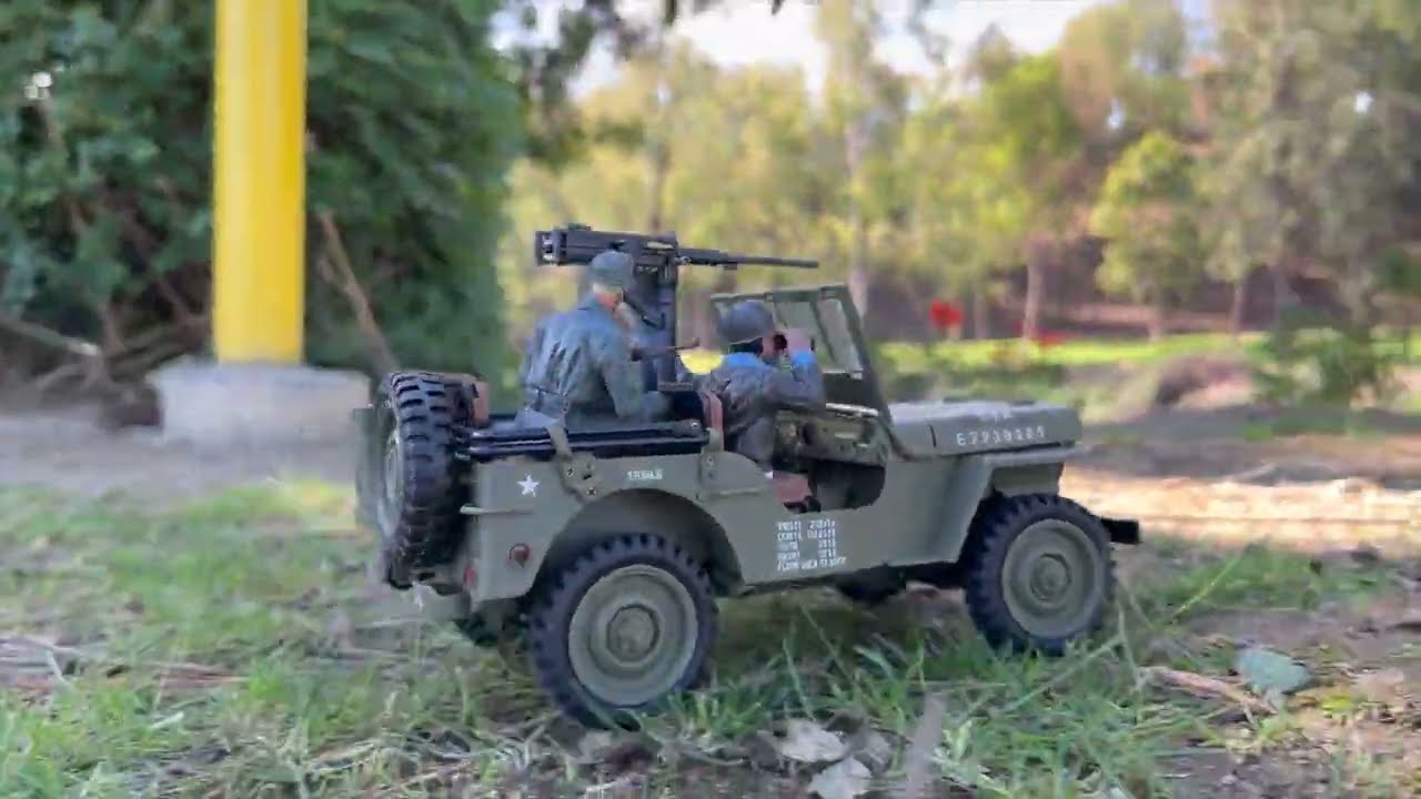 GPW 1/14 RC JEEP HG4-58 - GRASS TEST RUN - YouTube