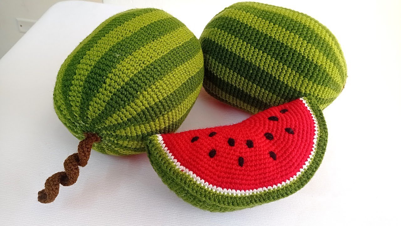 Manualidad N° 58 Tejidos a crochet. Sandías /AMIGURUMIS de frutas para regalar o para vender