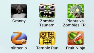 Granny,Zombie Tsunami,Plants vs Zombies,Slitherio,Temple Run,Fruit Ninja screenshot 4