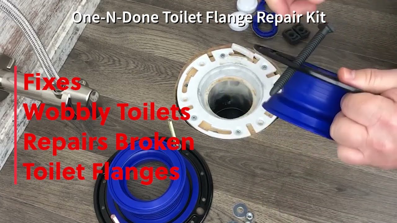 One-N-Done WC-Flansch-Reparaturset – Inkl. Dichtung, Schrauben, Kappen, Ersetzt Wachsring