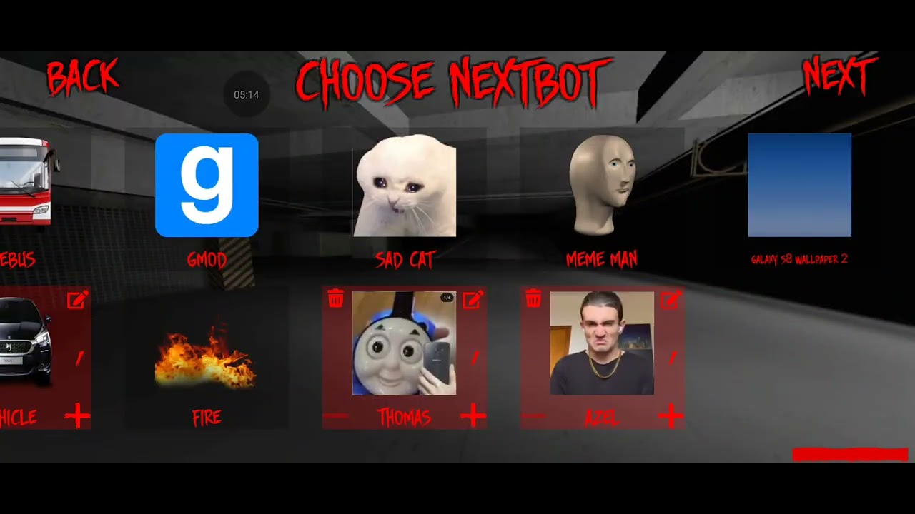 Sprunki Aqua and Gray. Azel. Vehicle. Thomas. In Nextbot GMod