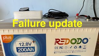 REDODO 12.8V 200Ah plus LiFePO4 battery failure update with response from manufacturer. What now?