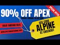90% Sale is back with Apex Trader Funding. I can't believe it....but its here. Coupon code: ALPINE