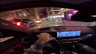 POV BMW Drifting in New York Times Square. Will it Survive from NYPD? (4K Video)